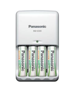 Cargador Panasonic x4 AAA/AA + 4 Pilas