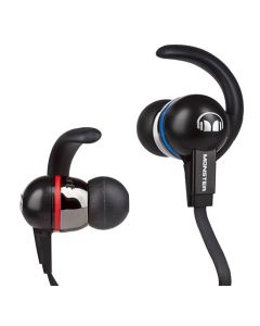 Monster Cable iSport Immersion In-Ear Auriculares gancho de oreja, Dentro de oído Negro