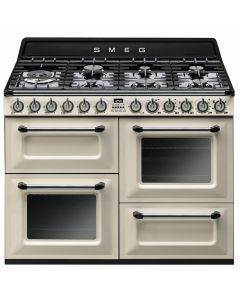 Smeg TR4110P1 cocina Cocina independiente Encimera de gas Negro, Crema de color A