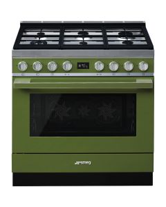 Cocina Gas Smeg CPF9GPBL Clase A+ Horno MultifunciÃ³n PirolÃ­tico Gas Natural Verde