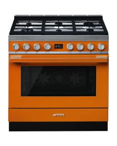 Cocina Gas Smeg CPF9GPOR Clase A+ Naranja Horno MultifunciÃ³n PirolÃ­tico Gas Natural