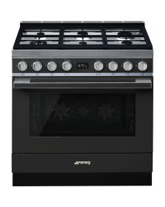 Cocina Gas Smeg CPF9GPBL Clase A+ Horno MultifunciÃ³n PirolÃ­tico Gas Natural Antracita