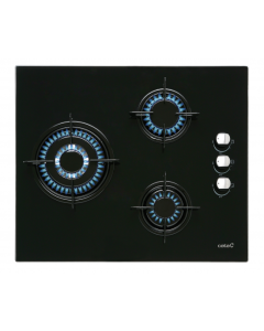 PLACA CRISTAL-GAS CATA CIB6021BK 3F 59CM BUT NEGRO