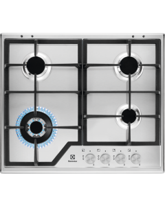 KGS6436SX Serie 600 Speed Burner, 60 cm, 4 quemadores: 3 SpeedBurner + 1 Wok, Mandos rotativos, Sist