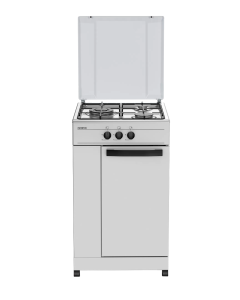 Cocina de Gas Natural, Butano- Infiniton CC3FB - Blanco, 3 Fuegos, ancho 50cm, Quemador Wok
